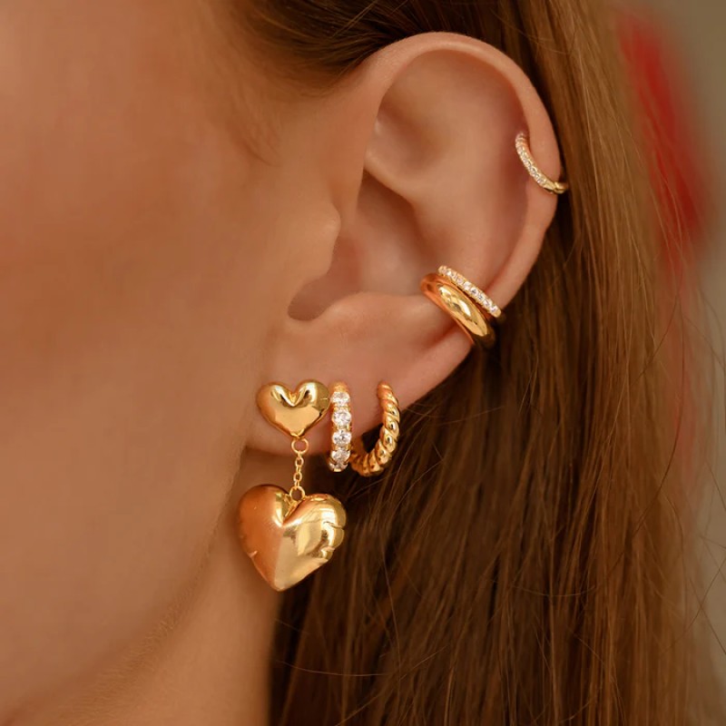 Hammered Necklace Supplier - Dainty 925 Sterling Silver Women Hammered Geometric Necklace Gold Plated Triple Ring