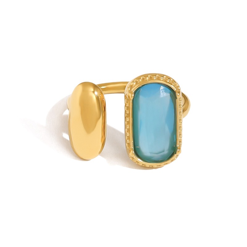 Letter Set Supplier - Fashion Titanium Steel 26 Letter Inset Zirconia Jewelry Set PVD Gold Color Preserved