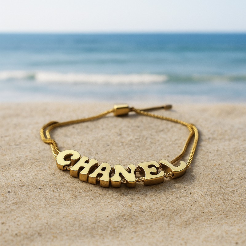 Personalized Bracelet Factory - Custom Letter 18K Gold Plated Stainless Steel Adjustable Name Jewelry