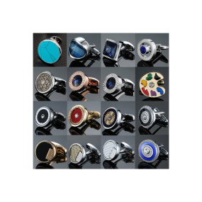 Level Meter Cufflinks Manufacturer - 2023 New Arrival Level Meter Hourglass Crown Zircon Crystal Cufflinks Men's French