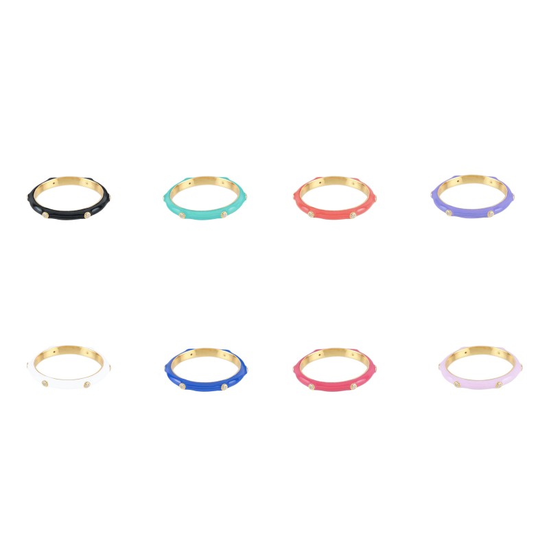 Rainbow Bracelet Supplier - Simple Elegance 18K Yellow Gold Plated Bold Rainbow Colors Icy Horse Eye CZ Zircon