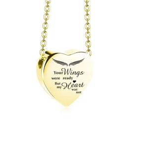 Pet Memorial Jewelry Manufacturer - Thickened Stainless Steel Animal Ashes Heart Pendant Necklace