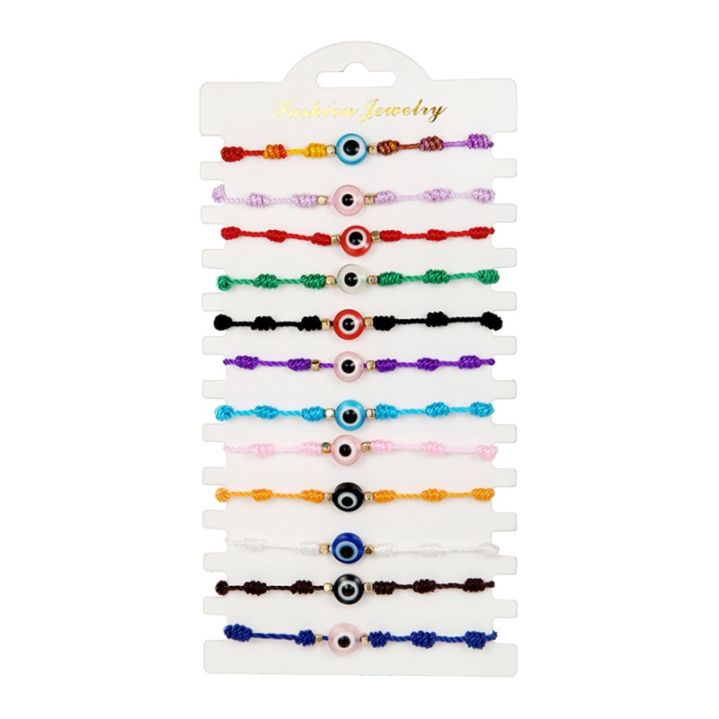 Braided Bracelet Supplier - Trendy Evil Eye Bracelet Set Colorful Handmade Braided Jewelry Charm Bracelets
