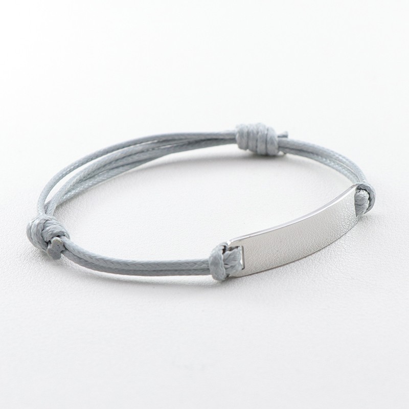 Strand Bracelet Factory - Custom Adjustable Stainless Steel Strand Friendship Bracelet with Engraveable Blank Charm