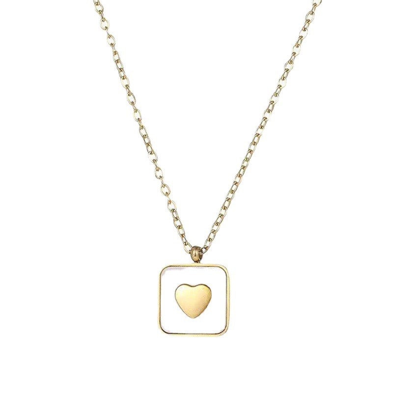 Butterfly Necklace Supplier - Women's Titanium Steel Butterfly Love Geometry Fritillaria Non-fading Necklace