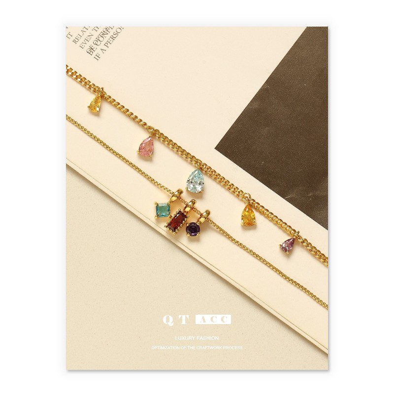 Flower Pendant Supplier - 2024 New Arrival Flower Drop Nickle Free Zircon Pendants DIY Brass Pendant Charms