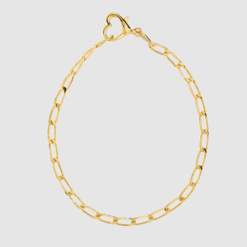 Love Lock Necklace Supplier - Fashion Valentine's Day Gift Gold Link Chain Love Lock Stainless Heart Choker