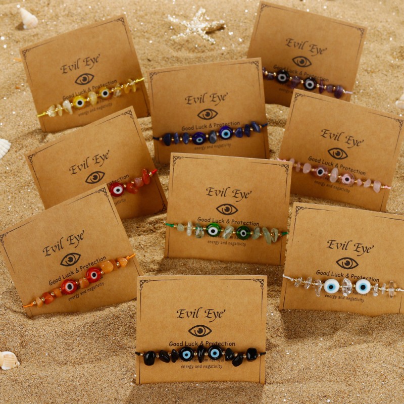 Rainbow Evil Eye Bracelet Manufacturer - Fashion Evil Eye Bracelet Rainbow Crystal Gold Beads Turkish Lucky