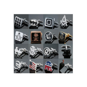 Enamel Cufflinks Factory - Fashion Style Men's French Shirt Cufflinks Copper Enamel Paint Boxing Heart Crown Cufflinks