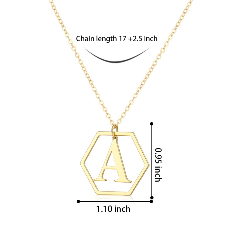Round Disc Necklace Manufacturer - Trendy Round Disc Coin Pendant Necklace Initial Letter a to Z Engraved Charm Gift