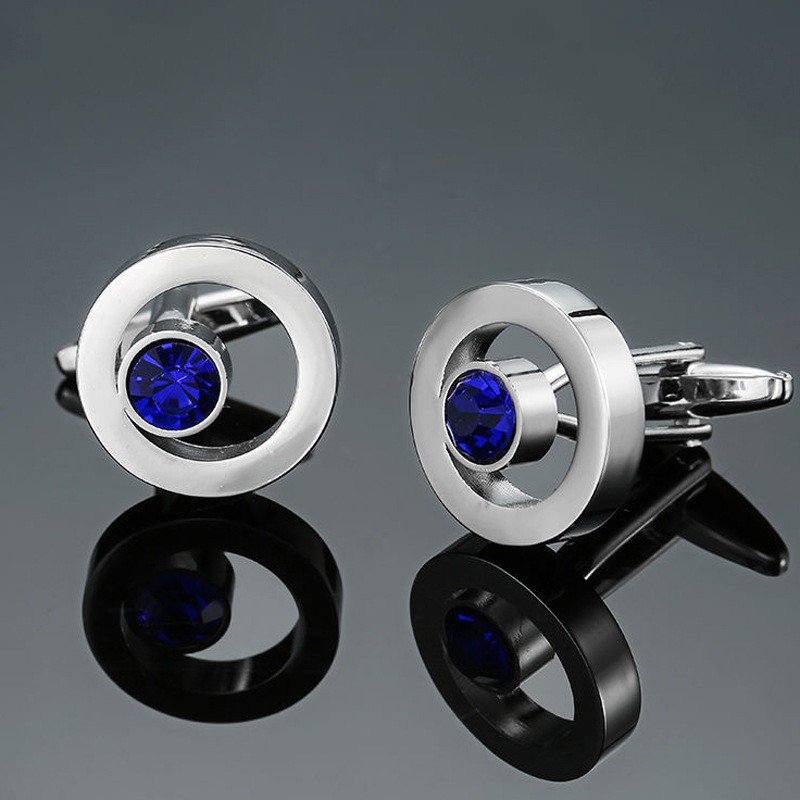 Level Meter Cufflinks Manufacturer - 2023 New Arrival Level Meter Hourglass Crown Zircon Crystal Cufflinks Men's French