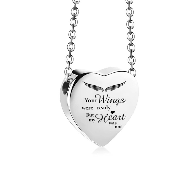 Pet Memorial Jewelry Manufacturer - Thickened Stainless Steel Animal Ashes Heart Pendant Necklace