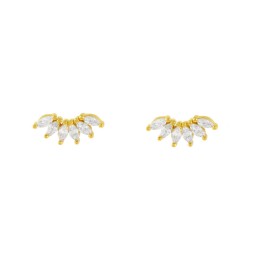 Daisy Stud Earrings Supplier - Wholesale Unique Earrings for Women Zirconia Daisy Stud Earrings Gold Pated 925 Silver