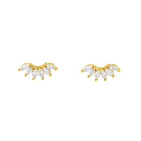 Daisy Stud Earrings Supplier - Wholesale Unique Earrings for Women Zirconia Daisy Stud Earrings Gold Pated 925 Silver