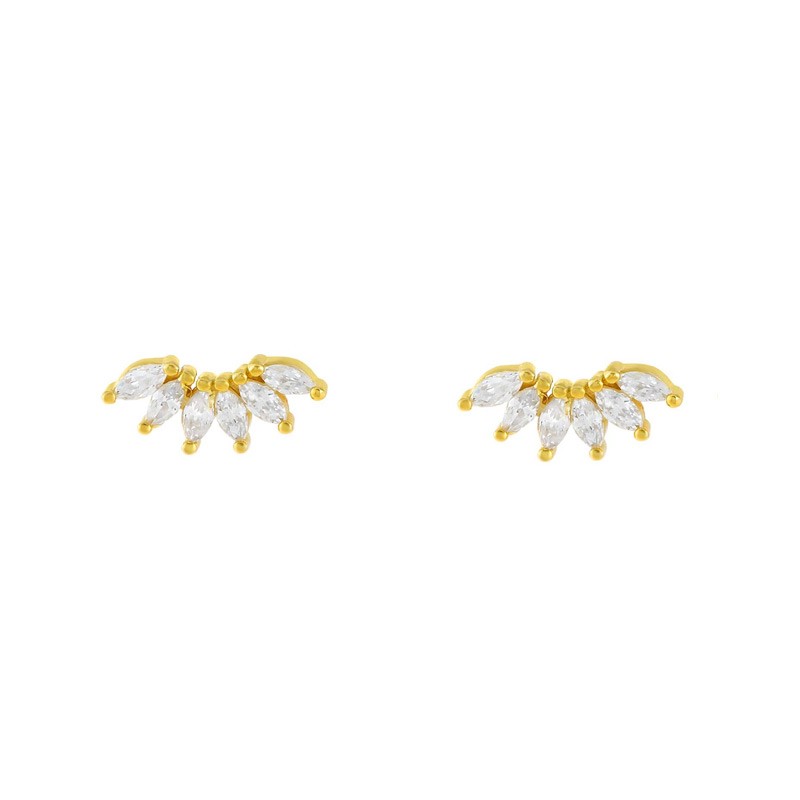Daisy Stud Earrings Supplier - Wholesale Unique Earrings for Women Zirconia Daisy Stud Earrings Gold Pated 925 Silver
