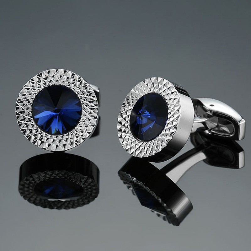 Level Meter Cufflinks Manufacturer - 2023 New Arrival Level Meter Hourglass Crown Zircon Crystal Cufflinks Men's French