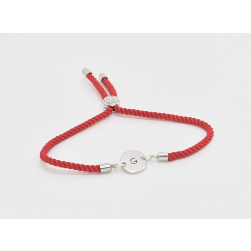 Engraved Bracelet Supplier - Stainless Steel Gold Plated Engraved Alphabet Letter Initials Adjustable Cord Bracelet