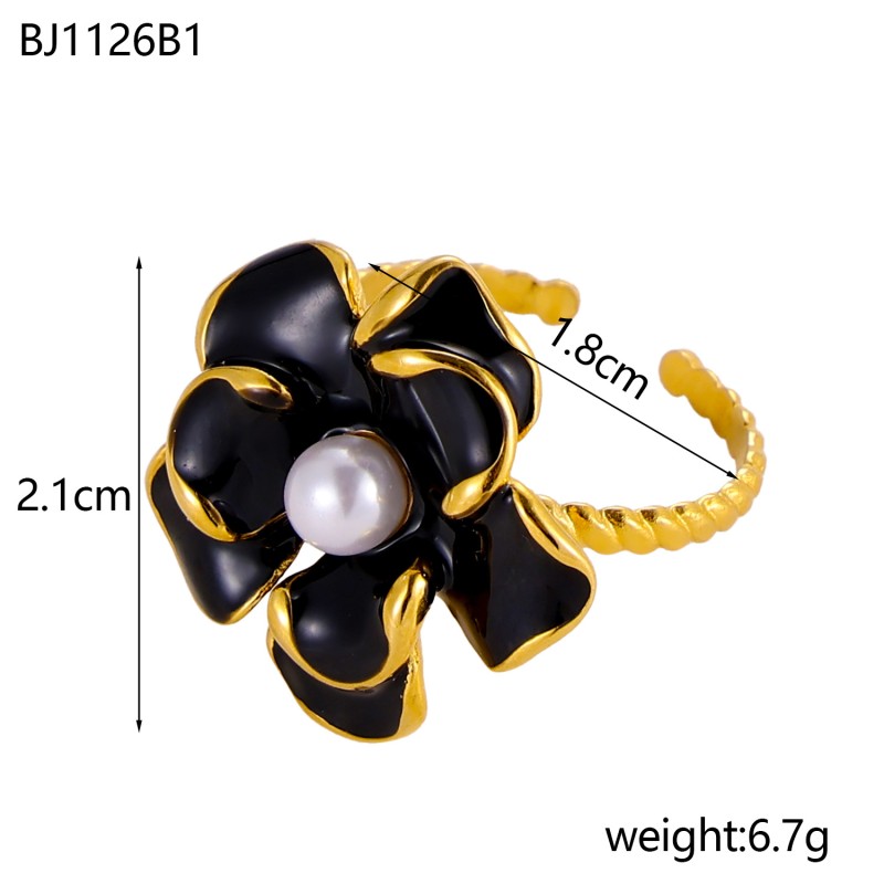 Pearl Set Manufacturer - 2025 French Style New Bowtie Freshwater Pearl Necklace Stainless Steel Ring Set