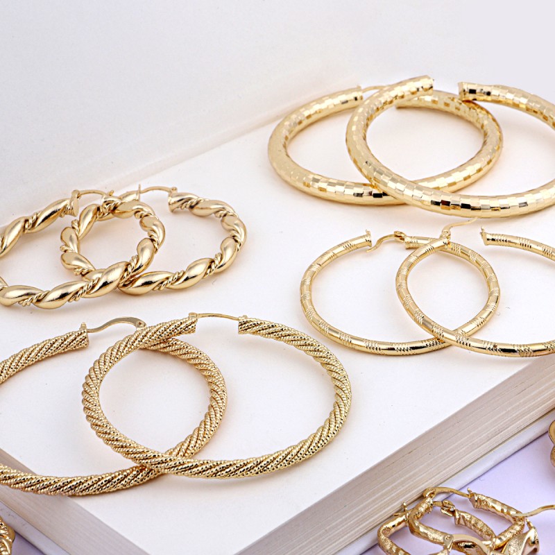 Ball Chain Earrings Manufacturer - 2023 New Arrival 18k Gold Plated Copper Big Ball Chain Hoop Earrings Round Beads