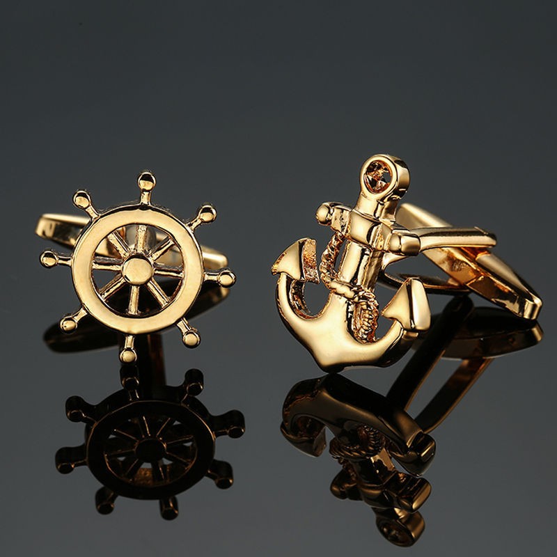 Gear Cufflinks Factory - Wholesale Customization Men's French Shirt Cufflinks Round Gear Speedometer Football Cufflinks