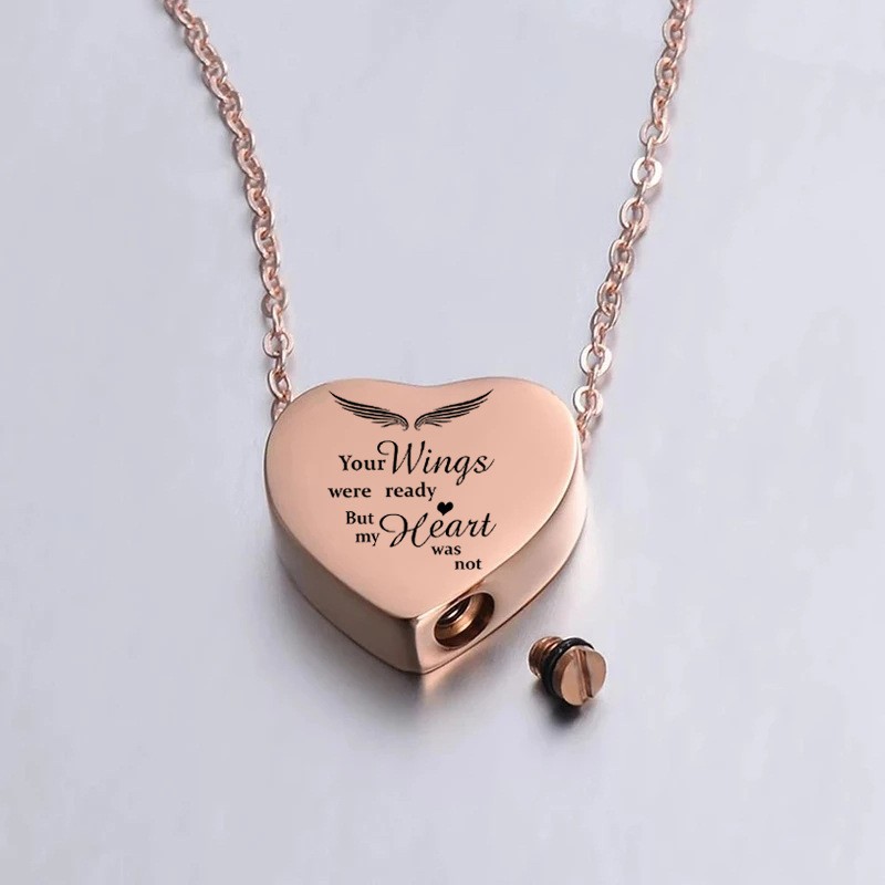 Pet Memorial Jewelry Manufacturer - Thickened Stainless Steel Animal Ashes Heart Pendant Necklace