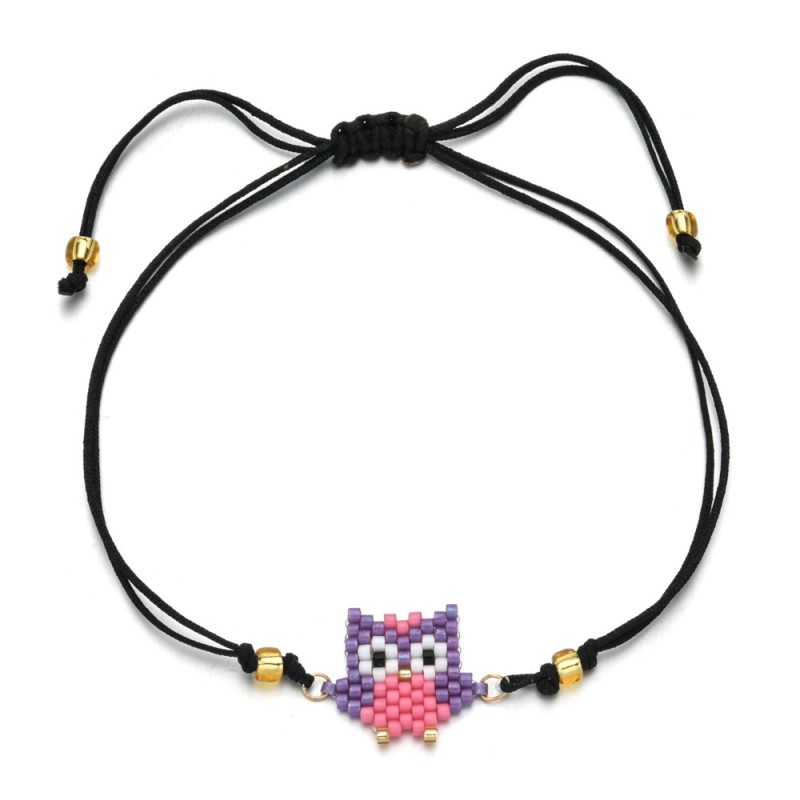 Owl Pendant Bracelet Factory - Colorful Owl Charm Bracelet Set Handmade Beaded Bracelets Animal Pendant Accessories