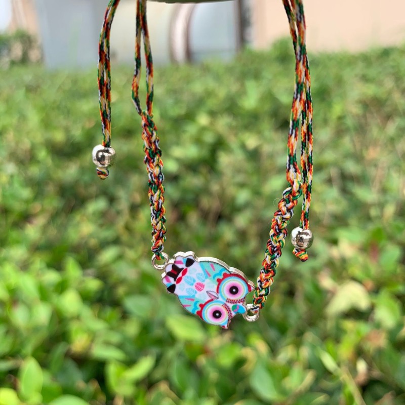 Owl Rope Bracelet Manufacturer - Colorful Owl Charm Bracelet Set Handmade Braided Rope Bracelets Animal Jewelry