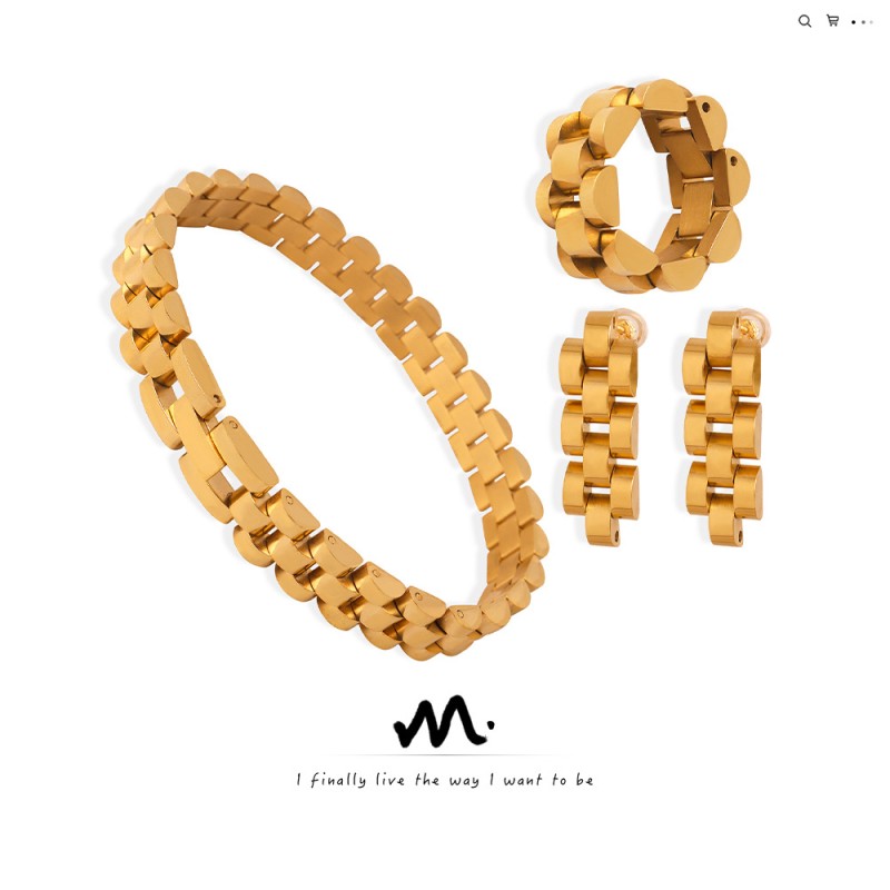 Geometric Earrings Supplier - Stainless Steel Jewelry Wholesale Geometric Chunky Earrings Hoops 18k Gold Waterdrop