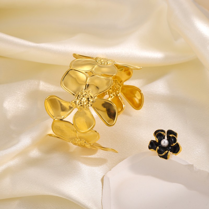 Pearl Set Manufacturer - 2025 French Style New Bowtie Freshwater Pearl Necklace Stainless Steel Ring Set