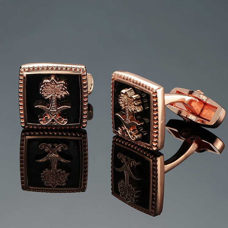 Enamel Cufflinks Factory - Fashion Style Men's French Shirt Cufflinks Copper Enamel Paint Boxing Heart Crown Cufflinks