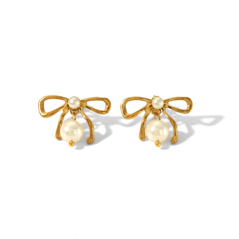 Starfish Set Supplier - Europe and America Titanium Steel Starfish Shell Pendant Collarbone Chain Stud Earrings Set