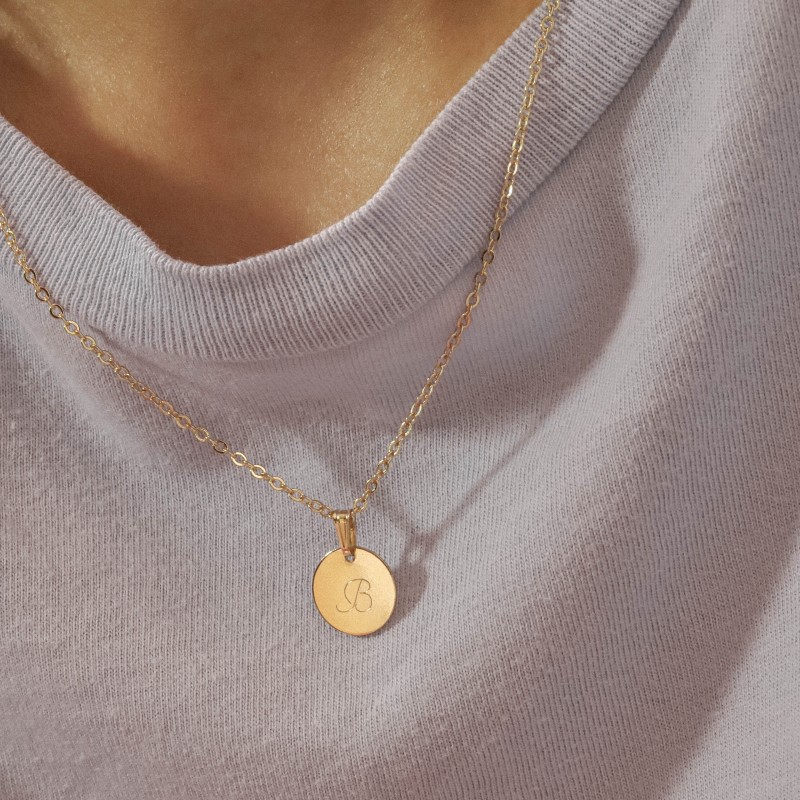 Sideway Letter Necklace Supplier - Dainty Stainless Steel Sideway Letter Necklace 18k Gold Initial Letter Choker