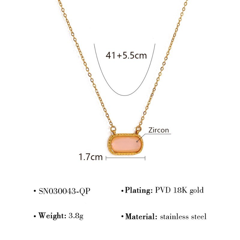 Cross-border Set Manufacturer - Tina Titanium Stainless Steel High-end Cross-border Ins Zircon Octagonal Star Chain