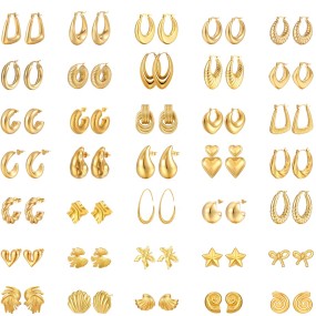 Tear Drop Earrings Factory - Wholesale Chunky 18k Gold Stainless Steel Tear Drop Earrings Women Fashion Hollow Drop