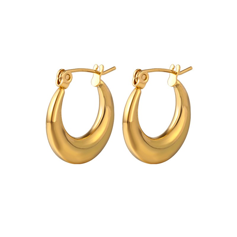 Round Hoop Earrings Factory - Stainless Steel Waterproof Gold Silver Small Medium Large Hoop for Women