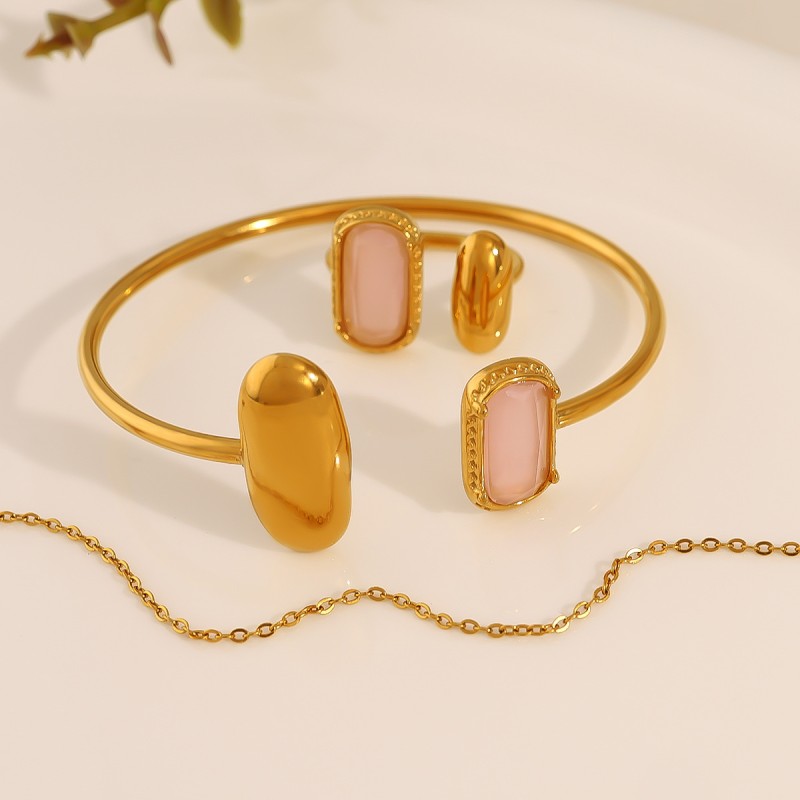 Cross-border Set Manufacturer - Tina Titanium Stainless Steel High-end Cross-border Ins Zircon Octagonal Star Chain