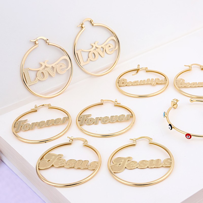 Ball Chain Earrings Manufacturer - 2023 New Arrival 18k Gold Plated Copper Big Ball Chain Hoop Earrings Round Beads