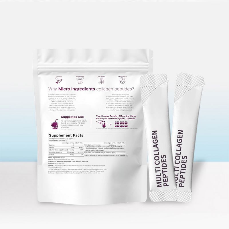 Multi Collagen Peptides Powder Manufacturer - Private Label with Hyaluronic Acid & Vitamin C