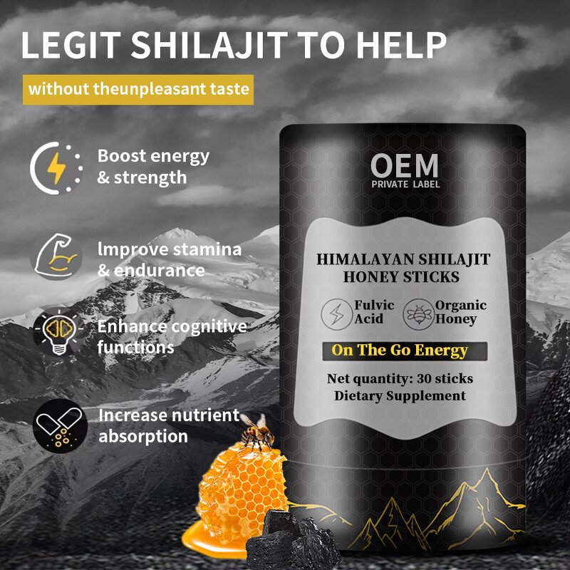 Himalayan Shilajit Honey Sticks Manufacturer - Halal, Bottle Packaged, 24 Days Shelf Life