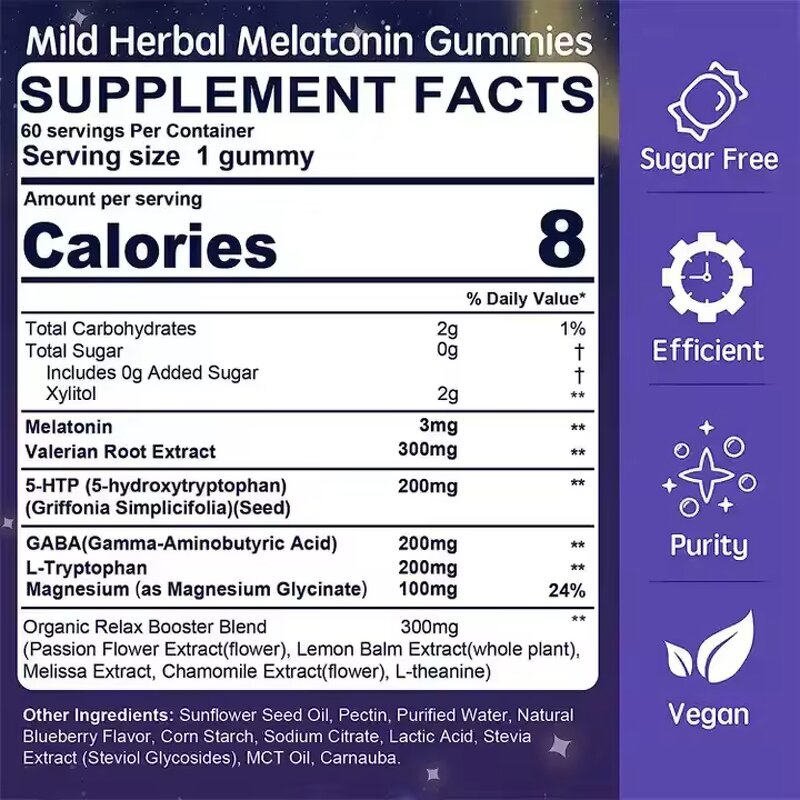 Sleep Gummies Manufacturer - Natural Vitamin for Adults, 60 Count