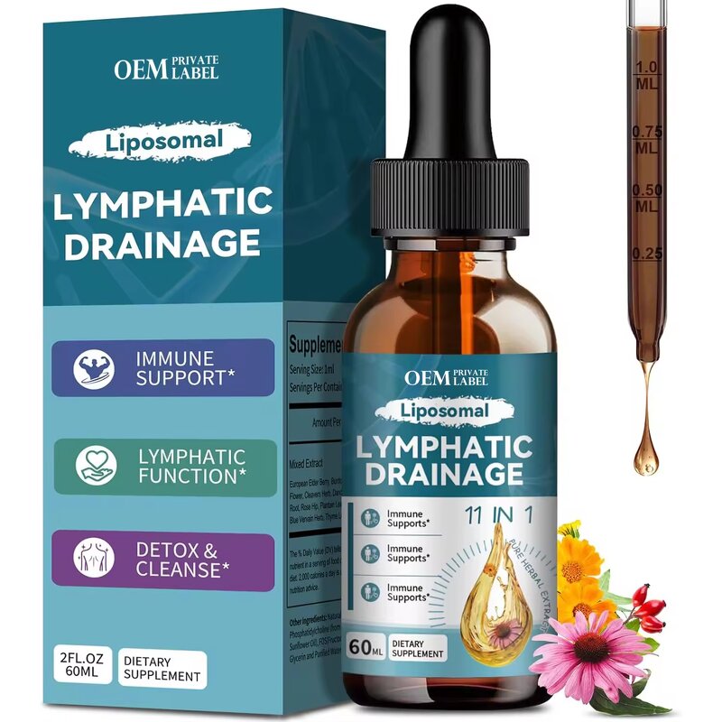 Lymphatic Drainage Drops Manufacturer - Organic Liposomal with Burdock & Echinacea