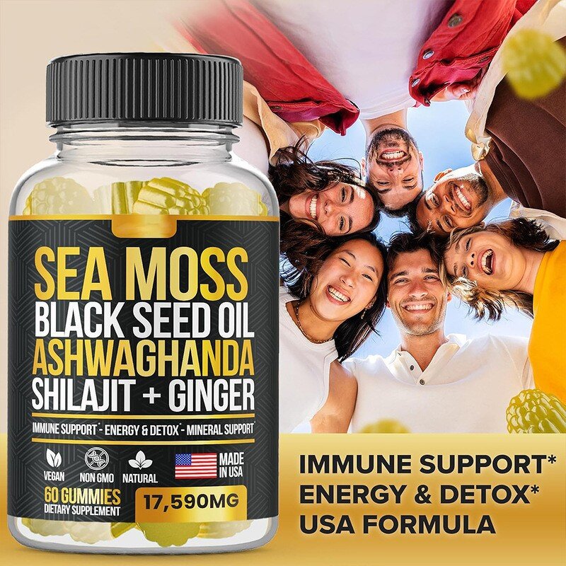 Immune Support Gummies Manufacturer - Vitamin Sea Moss Black Seed Oil Ashwagandha