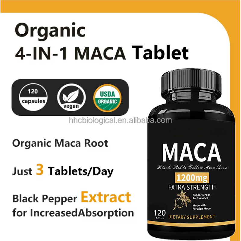 Maca Root Tablets Manufacturer - Organic Peruvian Red Yellow Black Blend for Adults
