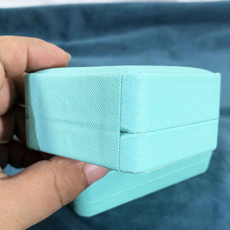 PU Leather Jewelry Box Factory - Blue Packaging Set Ring Bracelet Storage Solution