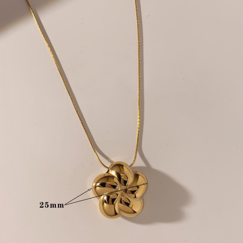 Stainless Steel Jewelry Sets Manufacturer - Hypoallergenic Flower Pendant Necklace Earrings