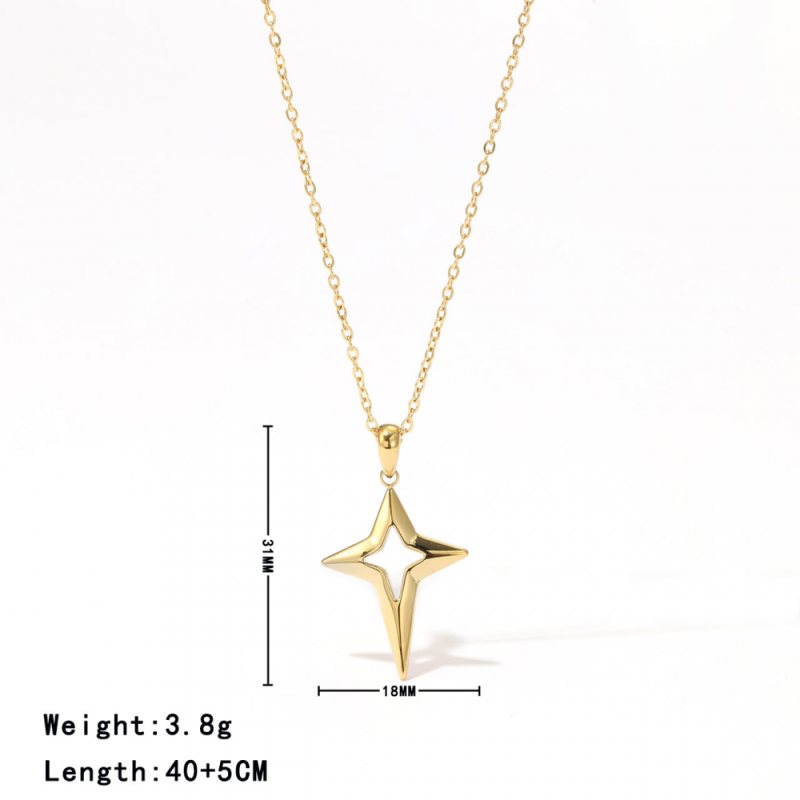 Stainless Steel Star Necklace Supplier - Hollow Star Choker Dainty Stainless Steel Jewelry