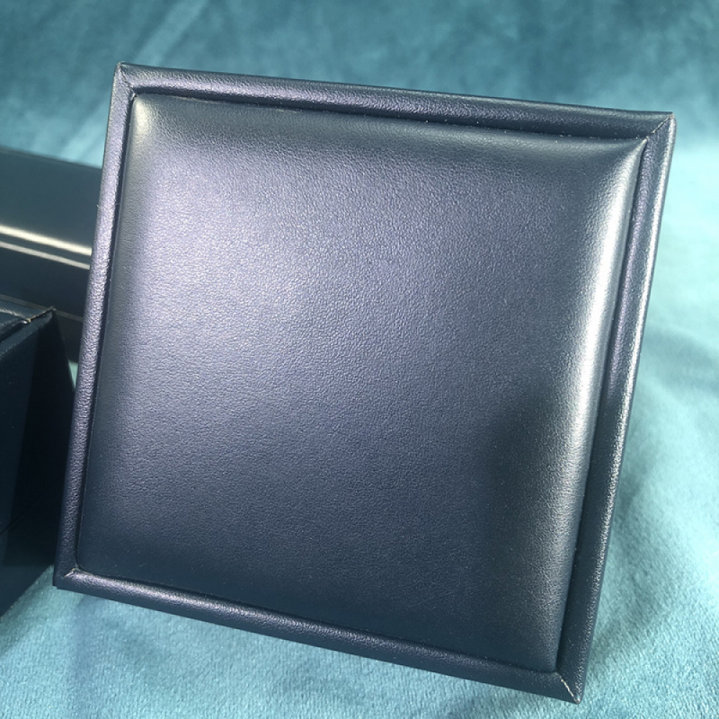 PU Leather Jewelry Box Manufacturer - Brush Dark Blue OEM Logo Ring Pendant Bangle