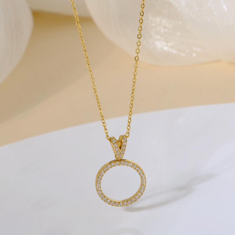 Stainless Steel Pendant Necklace Supplier - Gold Plated Cubic Zircon Butterfly Heart Gourd