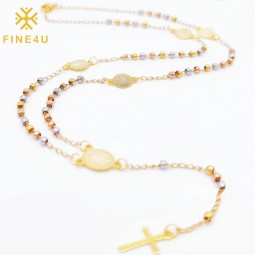 Stainless Steel Rosary Necklace Manufacturer - Waterproof Virgin Mary Cross Beaded Jewelry