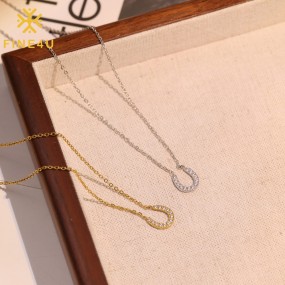 Stainless Steel Horseshoe Necklace Manufacturer - Gold Plated U-shape Waterproof Custom